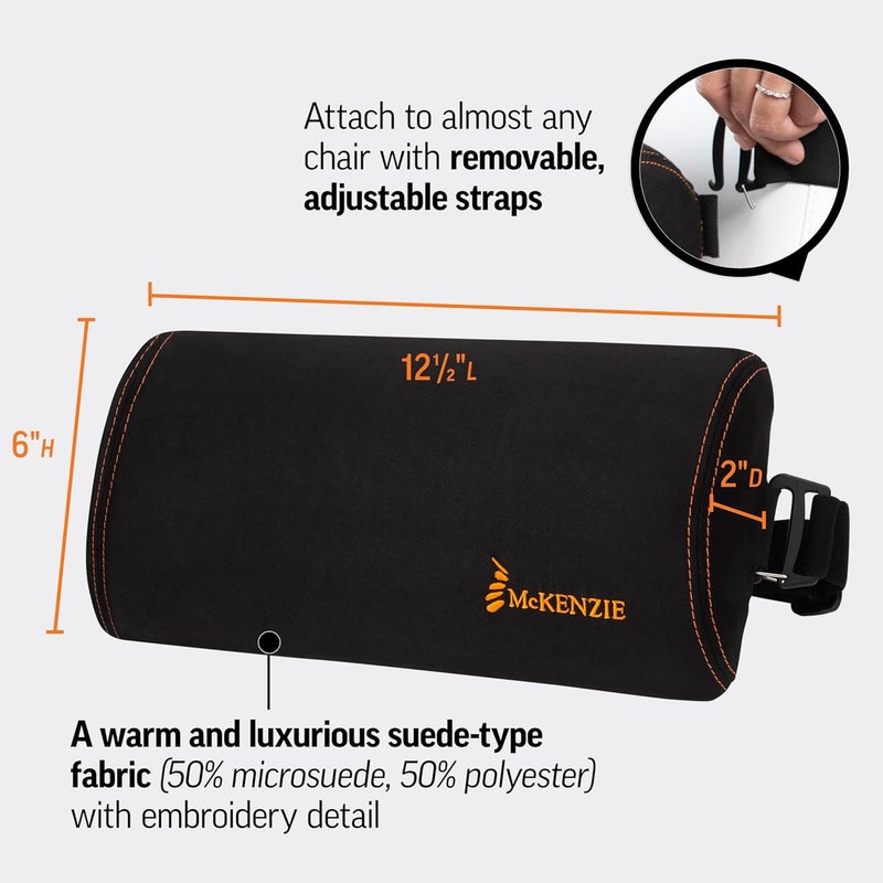 OPTP The Original McKenzie Signature Slimline Lumbar Support - Lumbar Support Pillow for Office Chair and Car Seat Back Support – Back Cushion for Smaller Body Types - Image 3